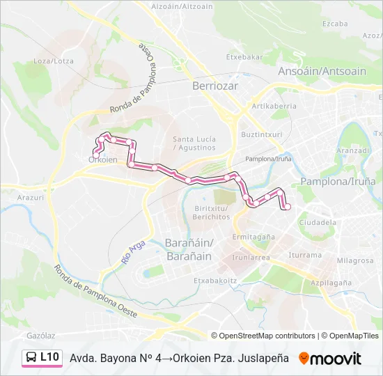 L10 Bus Line Map