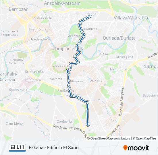 Mapa de L11 de autobús