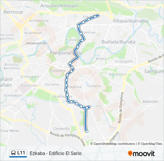 L11 Bus Line Map