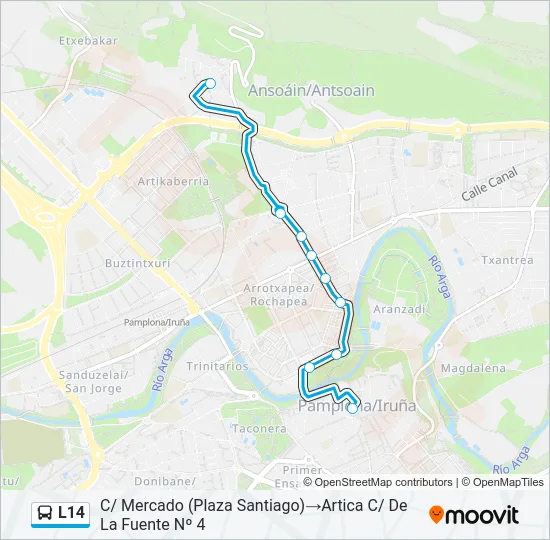L14 Bus Line Map