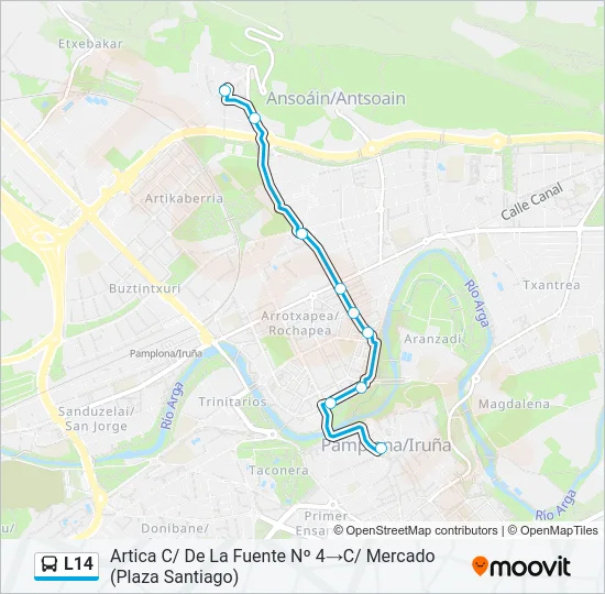 L14 Bus Line Map