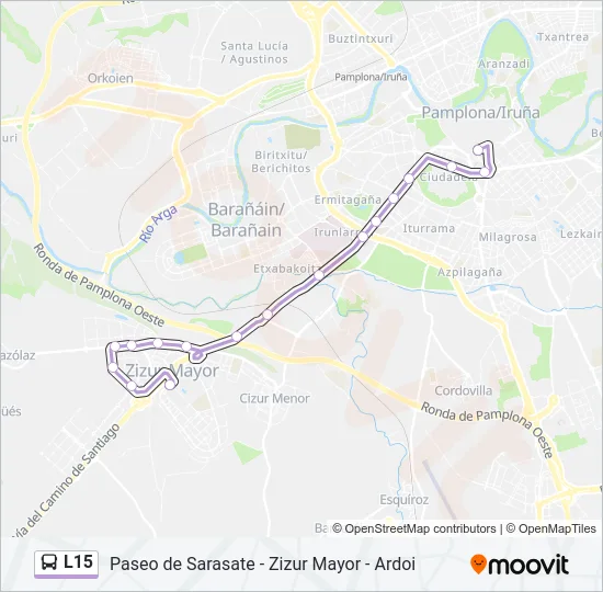 L15 Bus Line Map