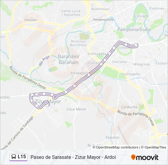 L15 Bus Line Map