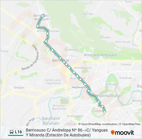 L16 Bus Line Map