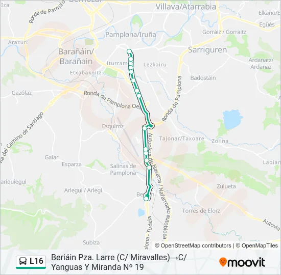 L16 Bus Line Map