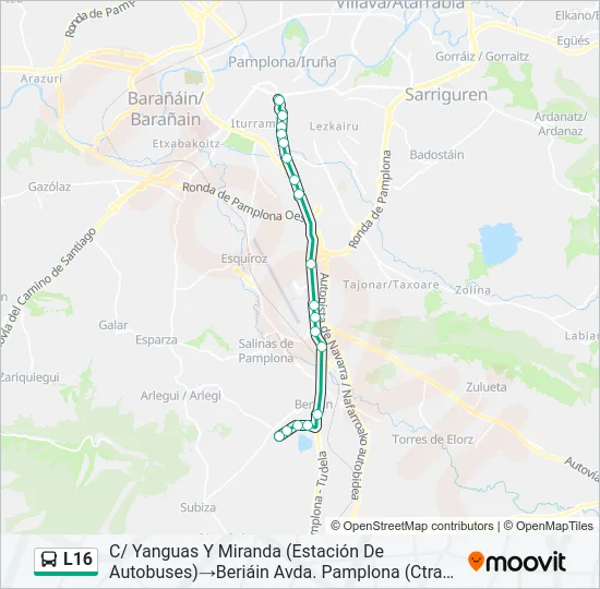 L16 Bus Line Map
