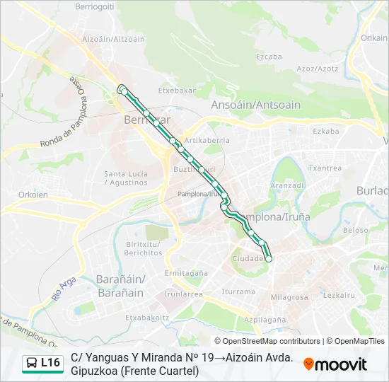 L16 Bus Line Map