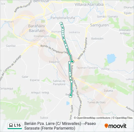 L16 Bus Line Map
