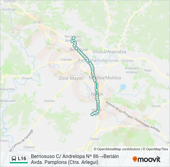 L16 Bus Line Map