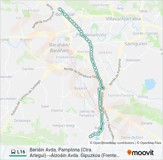 L16 Bus Line Map