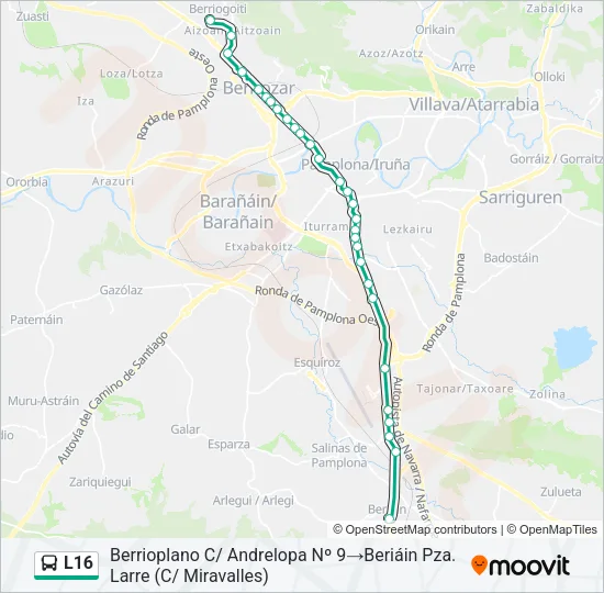L16 Bus Line Map
