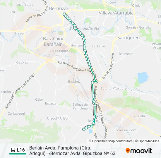 L16 Bus Line Map