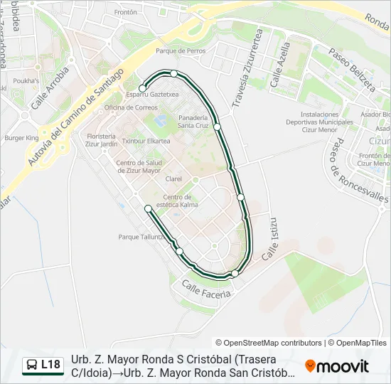L18 Bus Line Map
