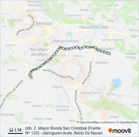 L18 Bus Line Map