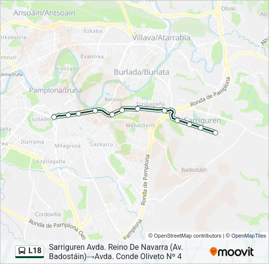 L18 Bus Line Map