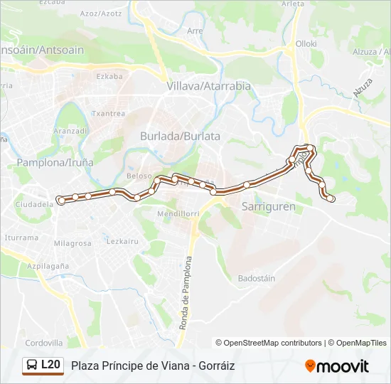 L20 Bus Line Map