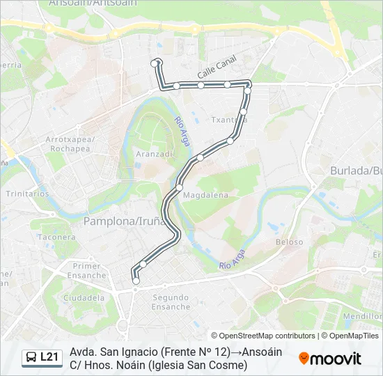 L21 Bus Line Map
