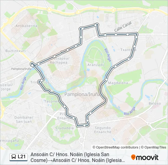 L21 Bus Line Map