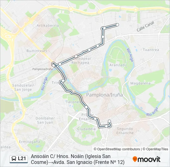 L21 Bus Line Map