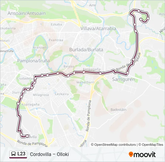 L23 Bus Line Map