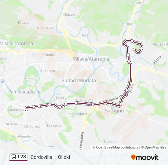 L23 Bus Line Map