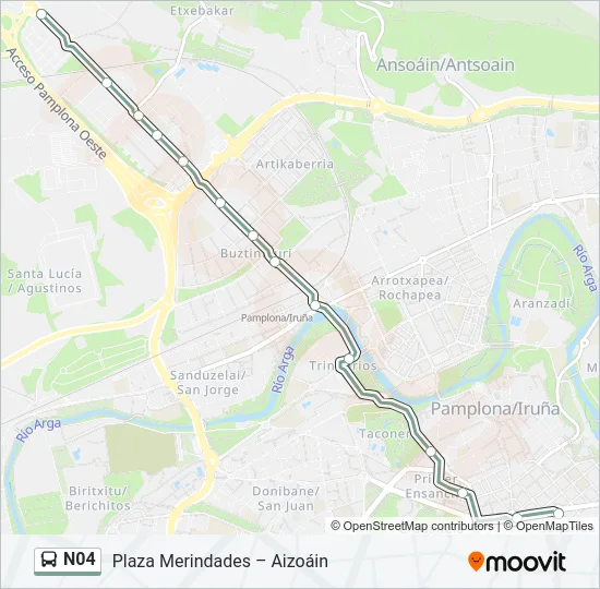 N04 Bus Line Map