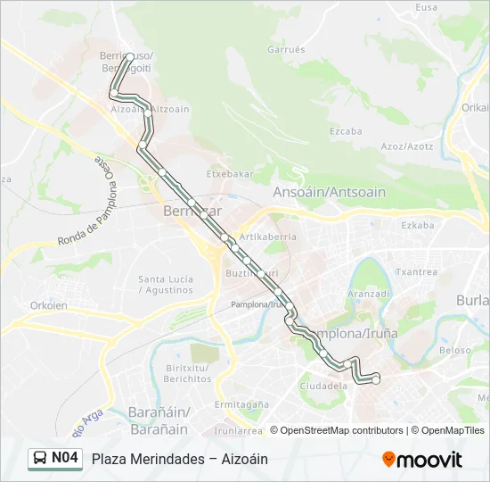 N04 Bus Line Map