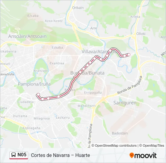 N05 Bus Line Map