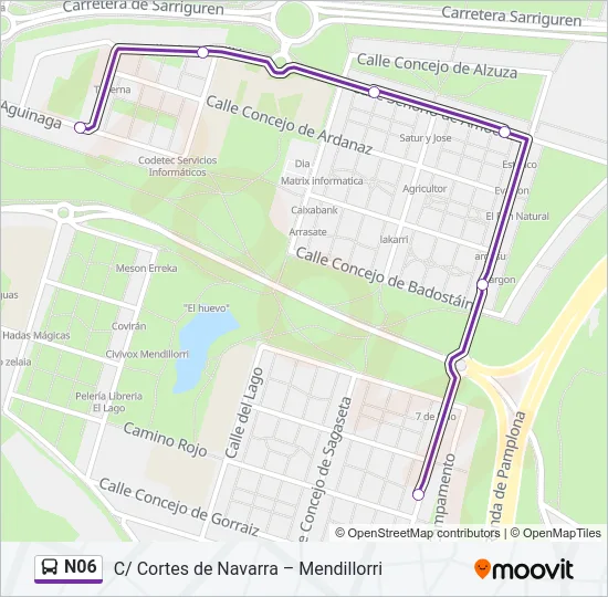 N06 Bus Line Map
