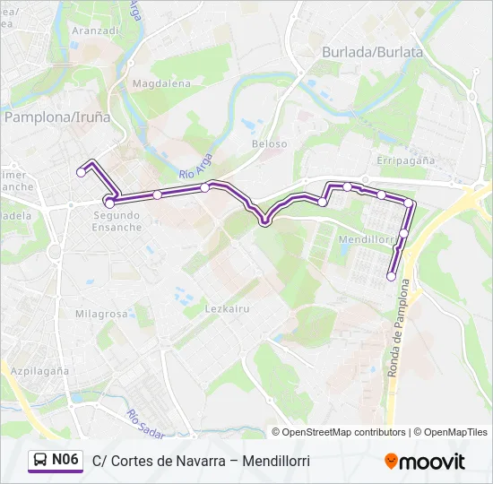 N06 Bus Line Map