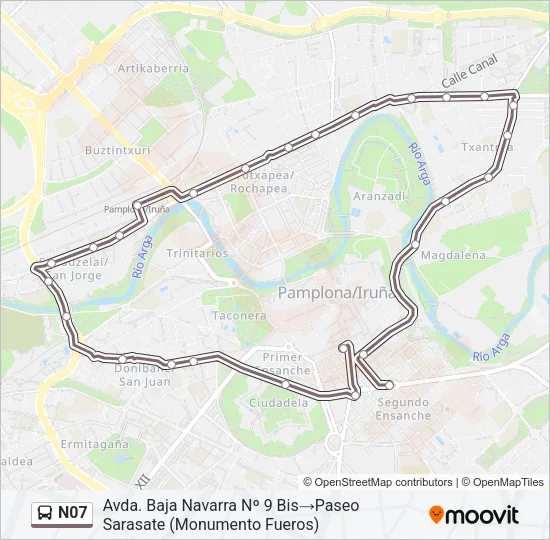 N07 Bus Line Map