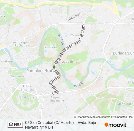 N07 Bus Line Map