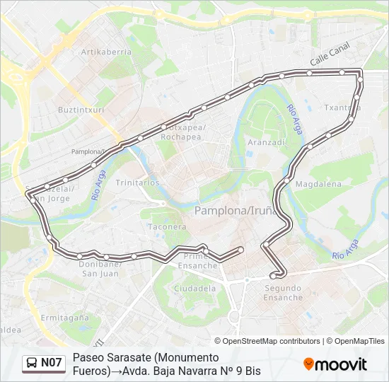 N07 Bus Line Map