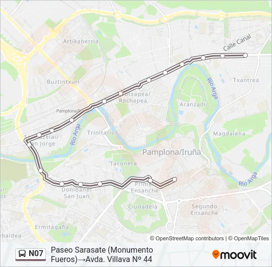N07 Bus Line Map