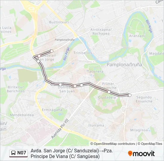 N07 Bus Line Map