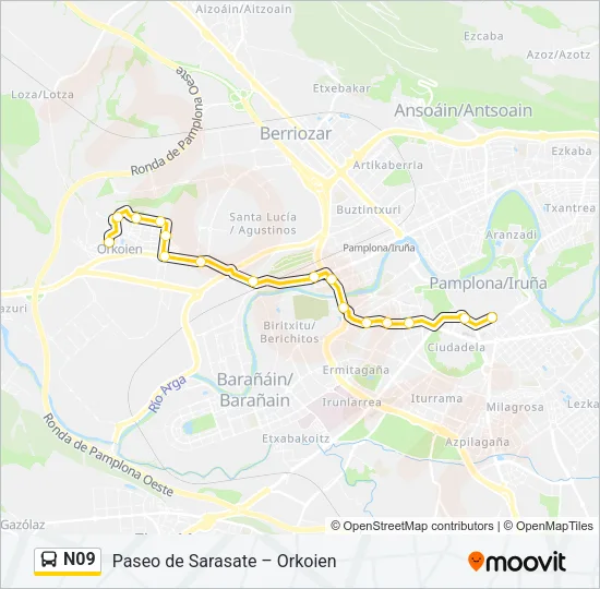 N09 Bus Line Map