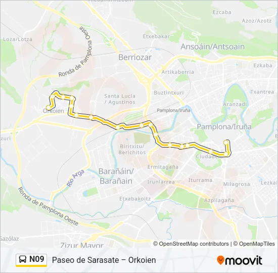 N09 Bus Line Map