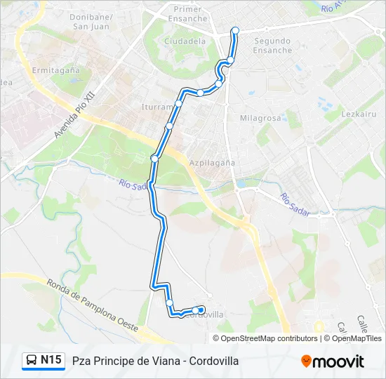 N15 Bus Line Map