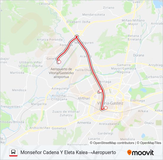 Mapa de AEROPUERTO de autobús