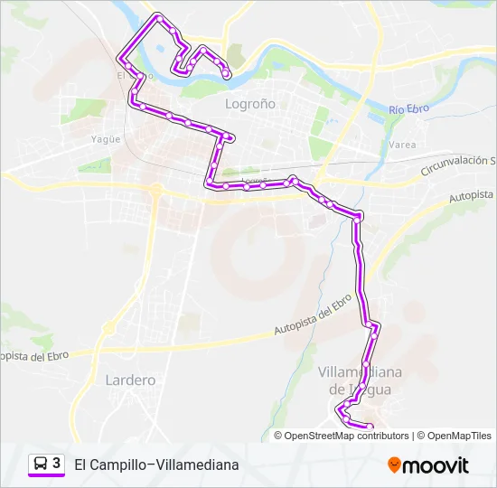 3 Bus Line Map