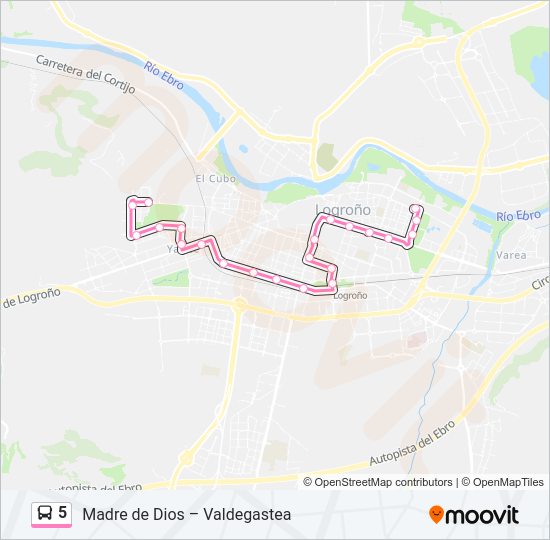 Mapa de 5 de autobús