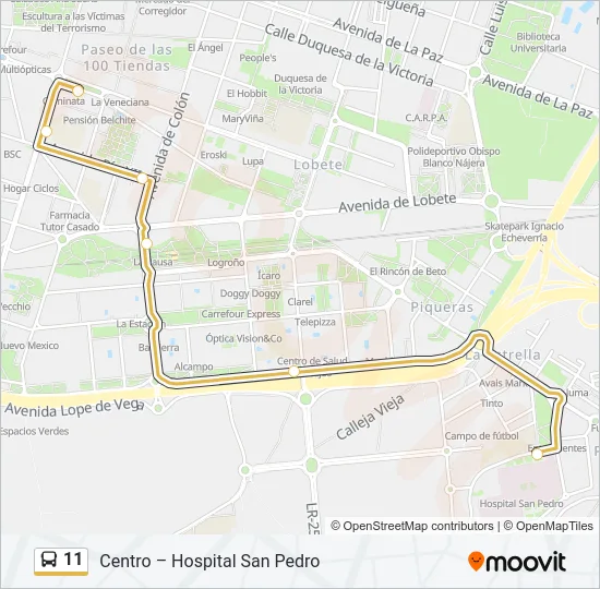 11 Bus Line Map