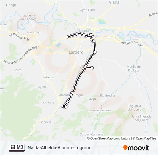 M3 Bus Line Map