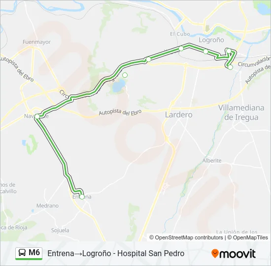 M6 Bus Line Map