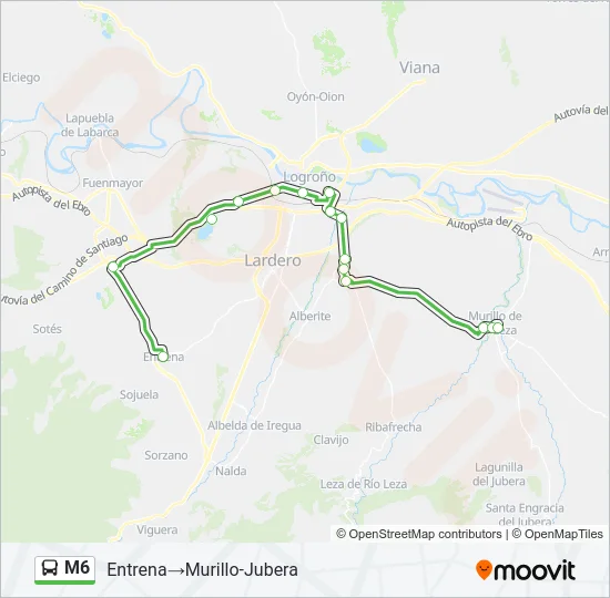 M6 Bus Line Map