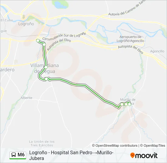M6 Bus Line Map