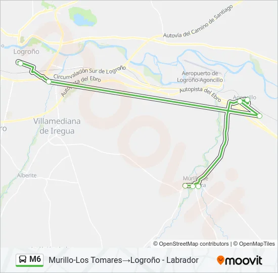 M6 Bus Line Map