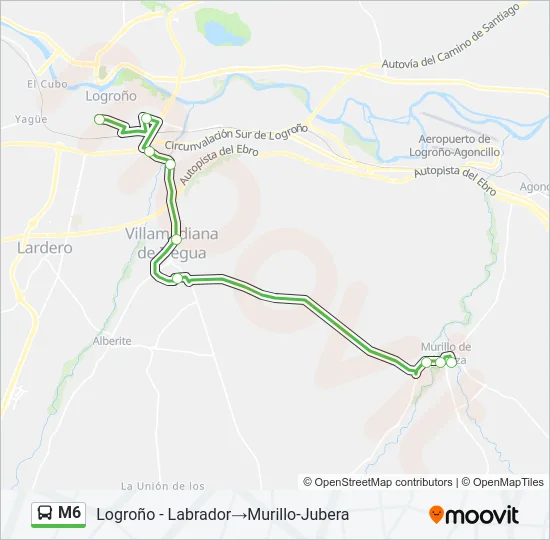 M6 Bus Line Map