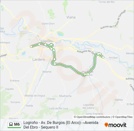 M6 Bus Line Map