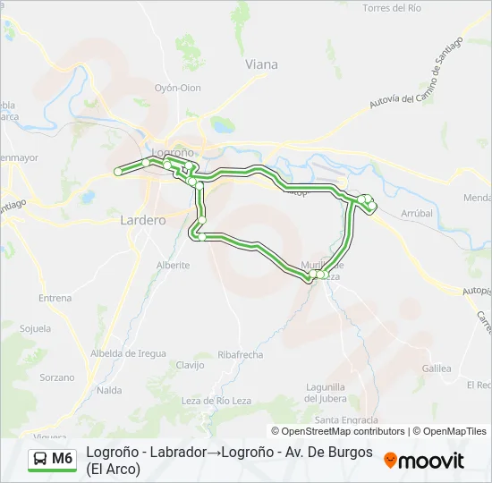 M6 Bus Line Map